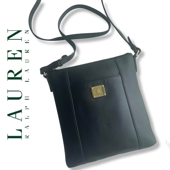 LRL Leather crossbody shoulder bag | Black - Picture 7 of 16